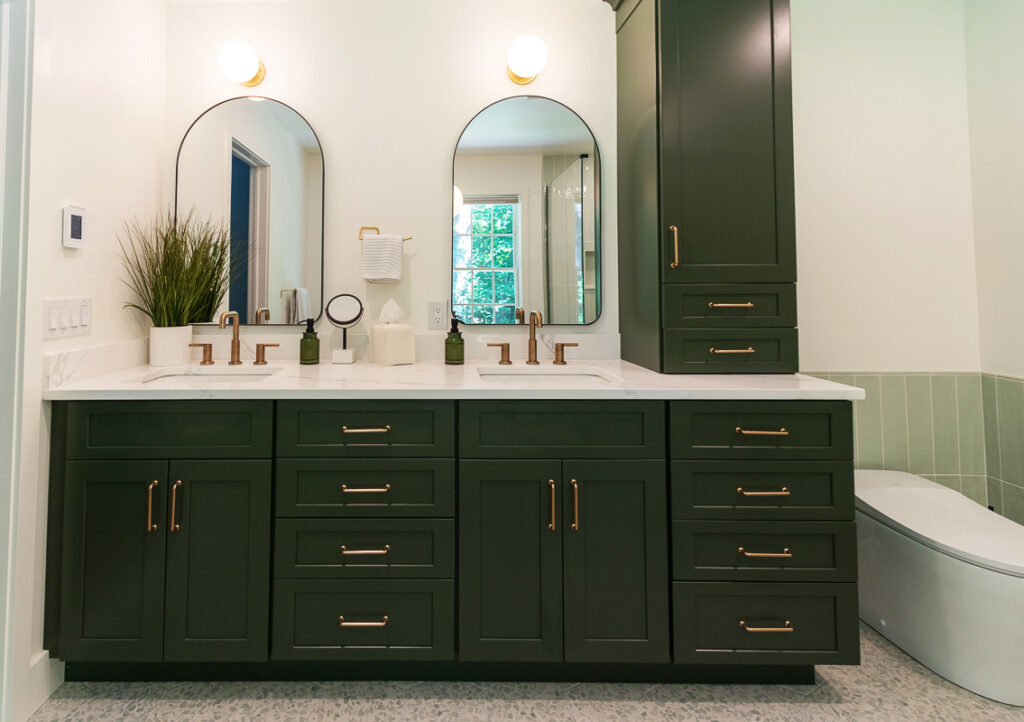 Bathroom with Green Cabinet