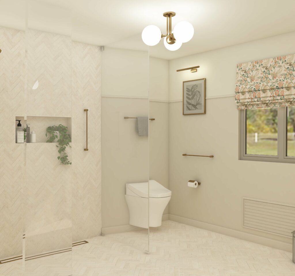 A Modern Bathroom Showcasing a Toilet