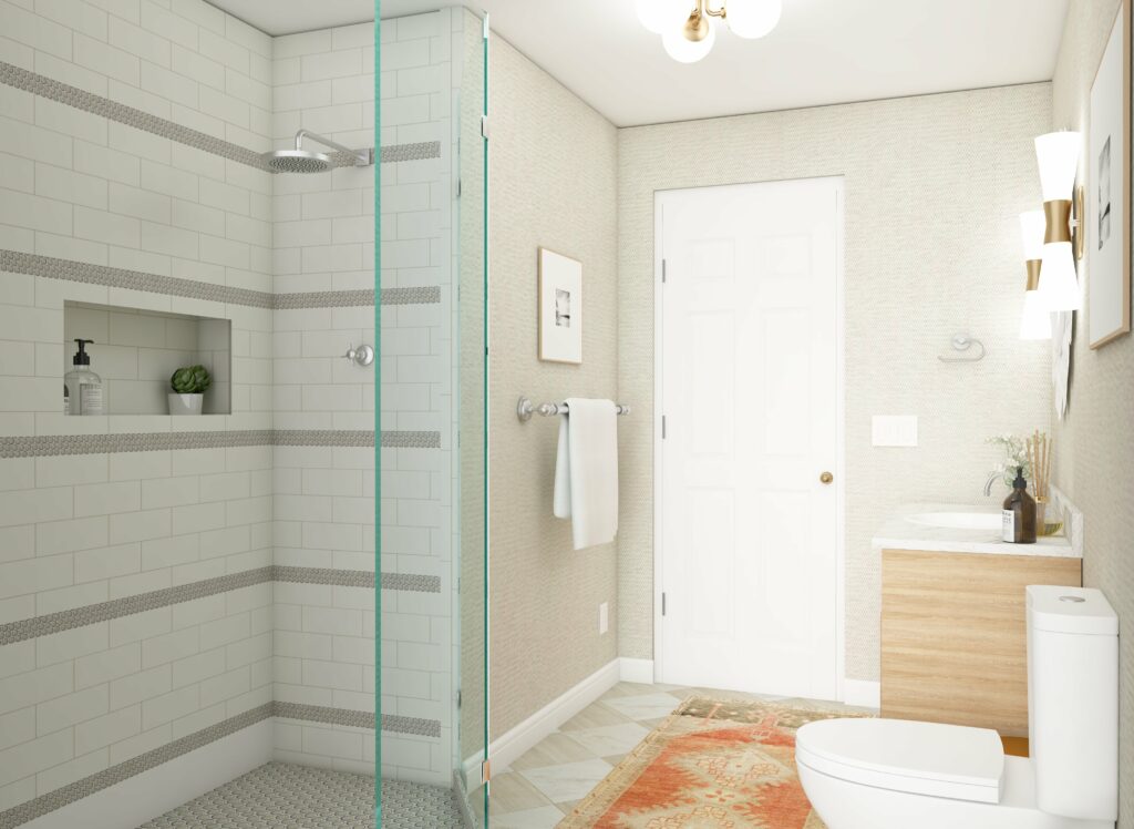 A Clean Bathroom Featuring a Shower
